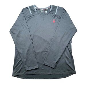 Mens Spyder Active Black ProWeb Microfleece Large Long Sleeve Activewear Shirt